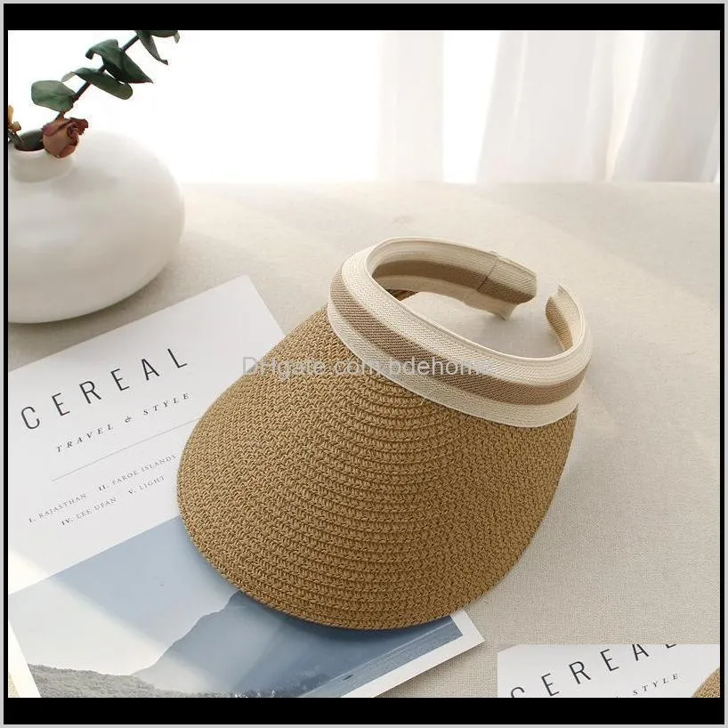 wholesale summer straw visor cap adult bee sun cap beach cap hat for men womenfamily look