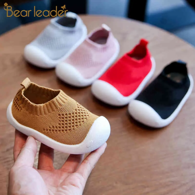 Melario baby skor först skor mode pojkar walkers toddler första walker tjej barn mjuk gummi sko knit booties anti-slip 210412