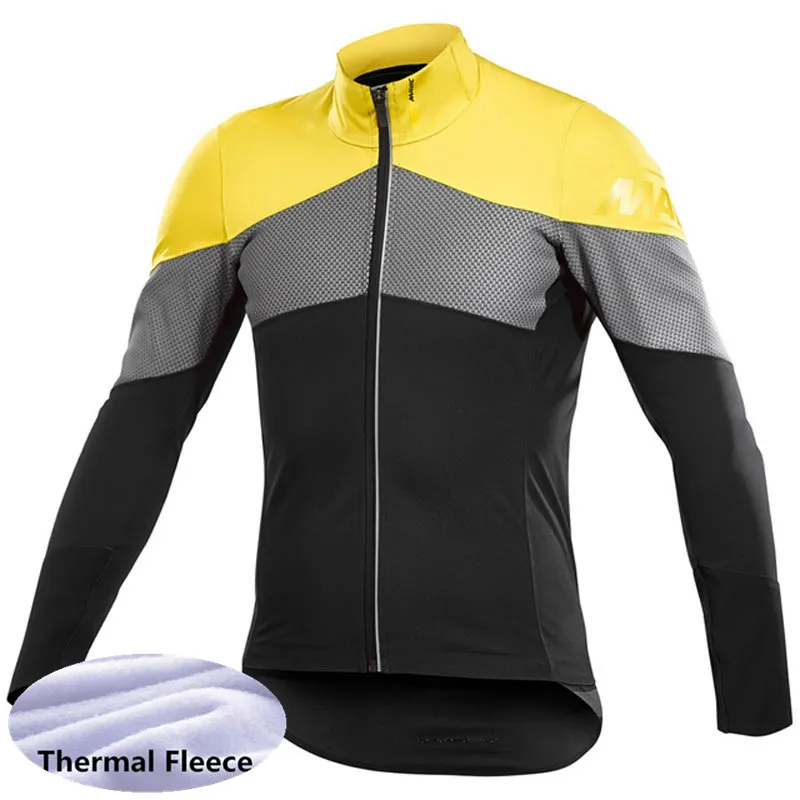 MAVIC Team Mens Winter Thermal Fleece Ciclismo Jersey Manga larga Camisas de carreras MTB Bicicletas Tops Uniforme de bicicleta Deportes al aire libre S21042981