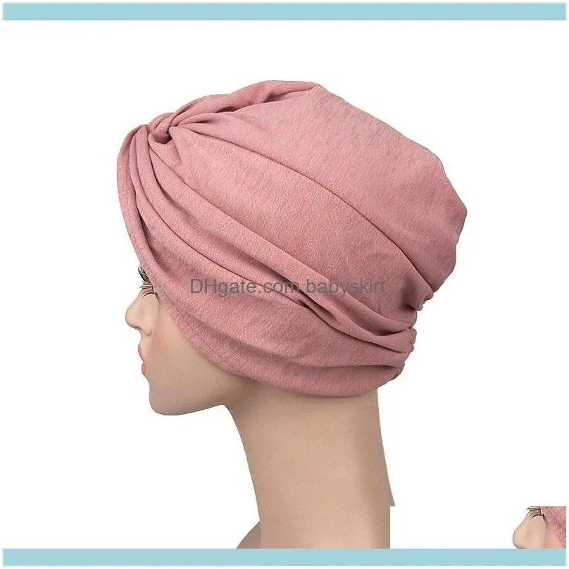 Fashion Bandanas Women Turban Muslim Hat Twist Hijab Bonnet Cap Adult Chemo1