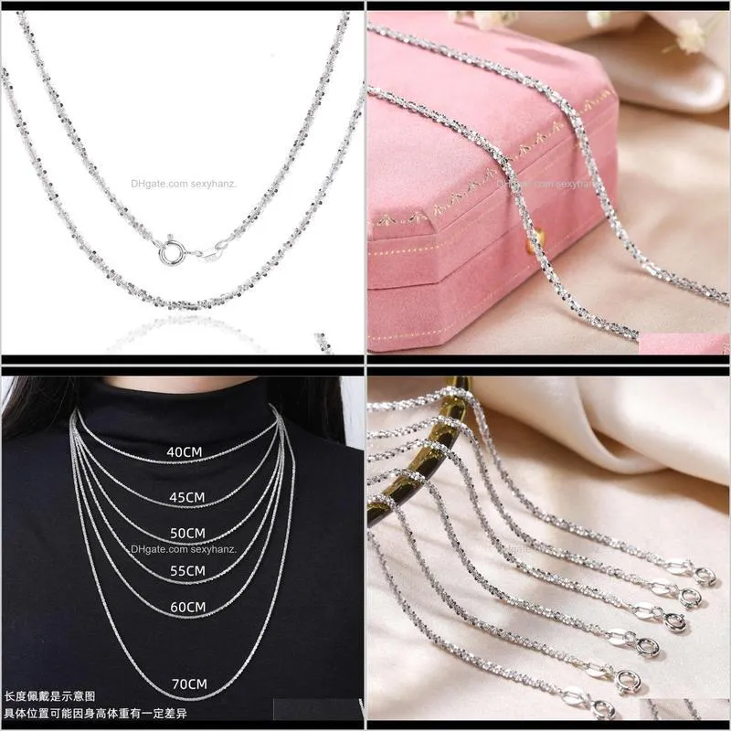 pendants straight s925 sterling silver necklace sparkling flash extended sweater fashion cauliflower chain