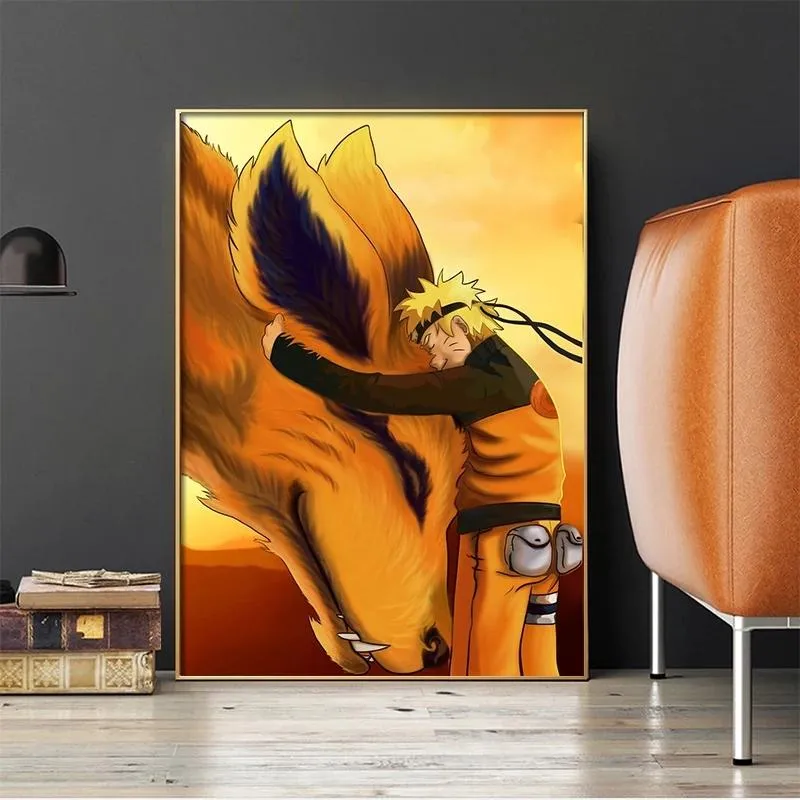 Peintures Anime Japonais Anime Poster Naruto Bijuu Kurama Kyuubi Toile  Peinture Mural Salon Salon Chambre À Coucher Picture Cudros Décoration Du  9,36 €