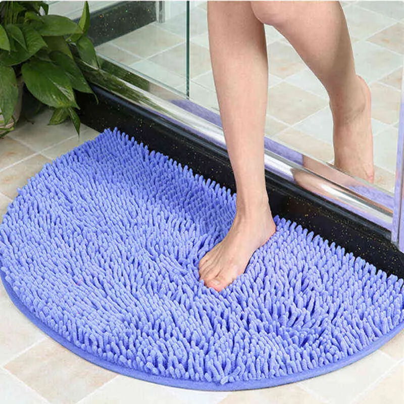 Alfombra suave de 40x60cm, alfombra antideslizante para baño, alfombrilla para puerta de suelo, barrera contra la suciedad, cojín semicircular