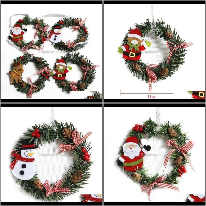 snowman christmas deer cloth art wreath rattan reed wreath garland christmas decoration ornaments party supplies home decor to895