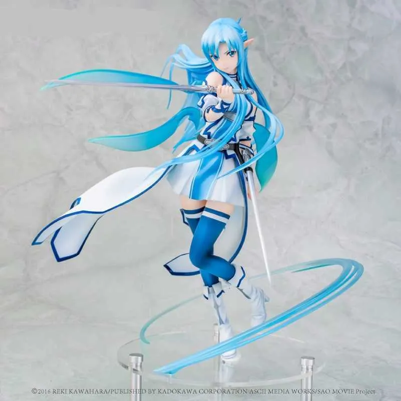 Anime Sword Art Online Asuna Yuuki Water Spirit Kirito Asuna Figuur PVC Actie Figuur speelgoedspel Standbeeldcollectie Model Doll cadeau Q0722