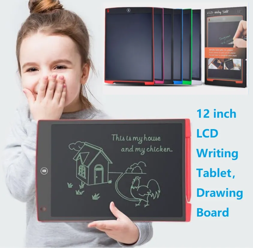 Os melhores melhores 12 polegadas de desenho tablet caligrando almofadas eletrônicas tablets com caneta para adultos crianças crianças