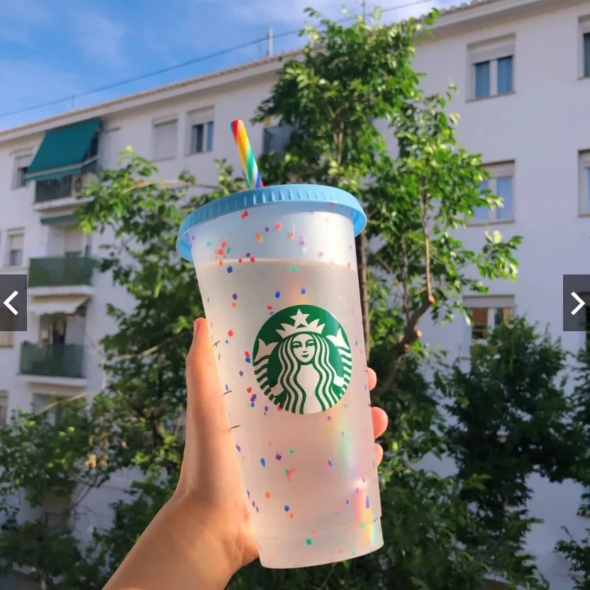 Reusable starbucks tumbler color changing starbucks tumbler original starbucks cups PP food grade 24oz700ml with straw