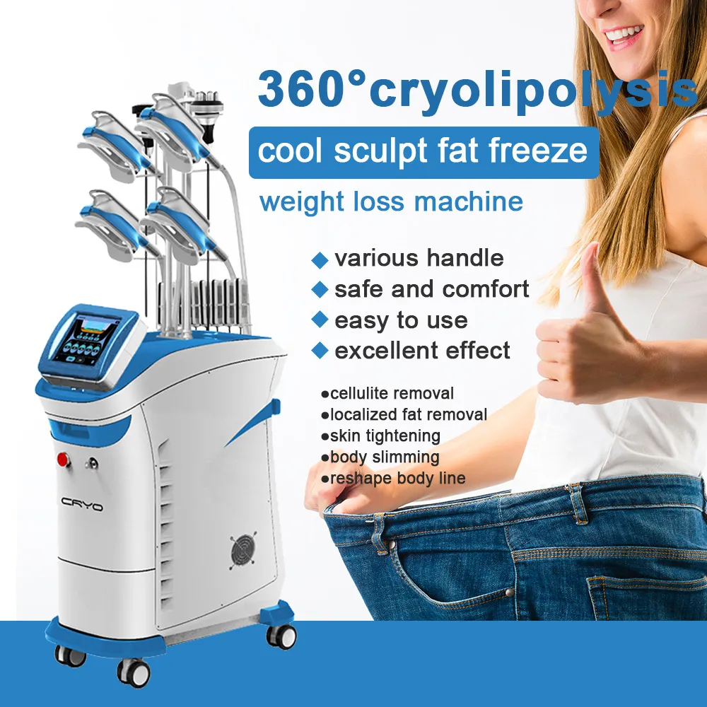 360 Chryolipolisis Máquina de emagrecimento Cavitação de vácuo RF Lipo Laser Cool Body Sculpting Cryoterapia Máquinas Gordura Congelamento Para Remoção De Gordura Da Barriga Removal Removal