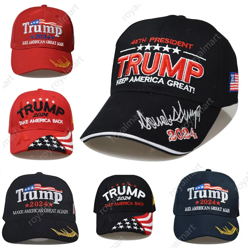 18 Stiller Yeni 2024 Trump Beyzbol Şapka Kapaklar Parti Malzemeleri ABD Başkanlık Seçim TRMUP Aynı Stil Şapka Ambroidered At Kuyruğu Top Kap DHL Ücretsiz Teslimat