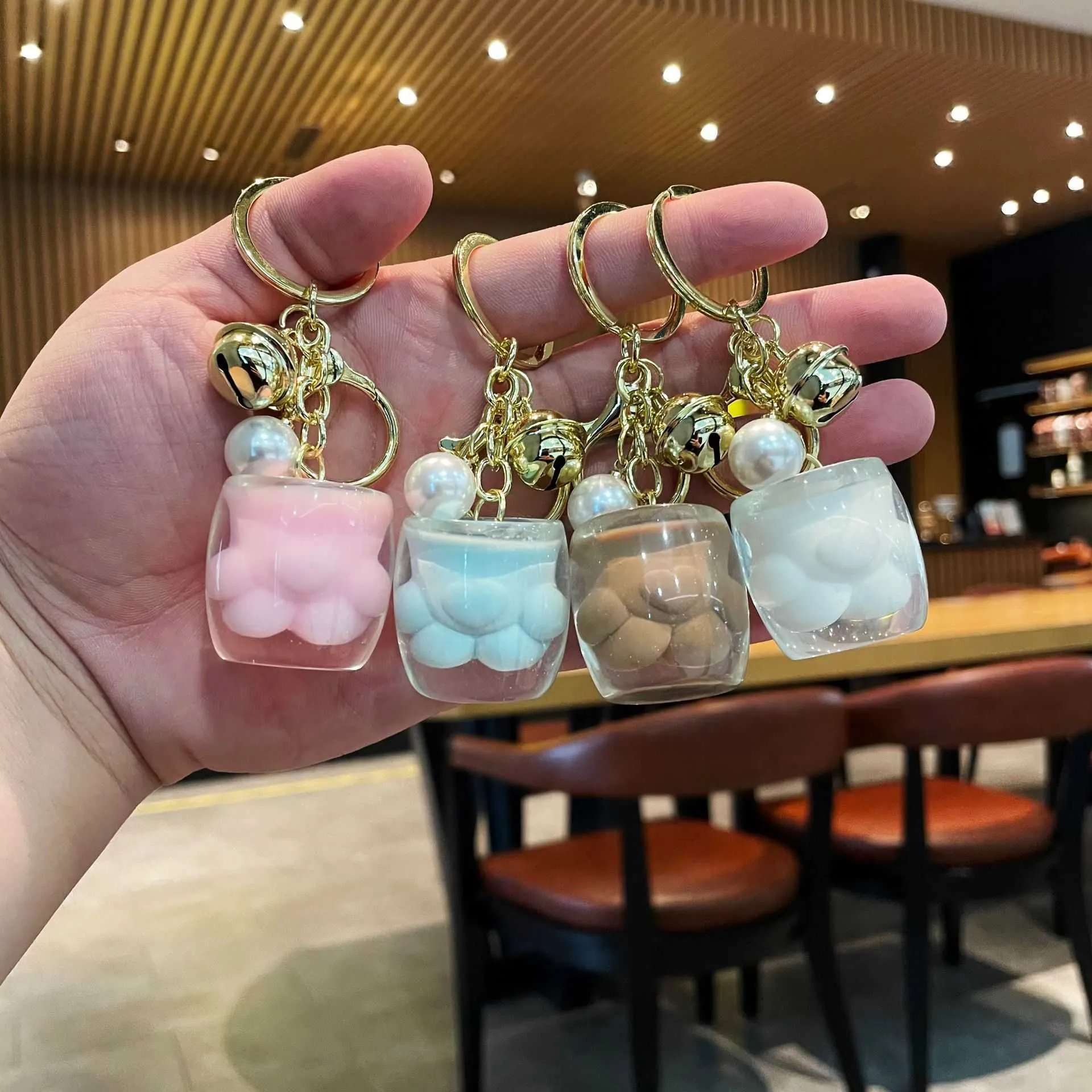 2021 Cute Pendant Creative Keychain Resin Cartoon Love Cat Claw Bag Hanging Bag Hanging Buckle Pendant G1019