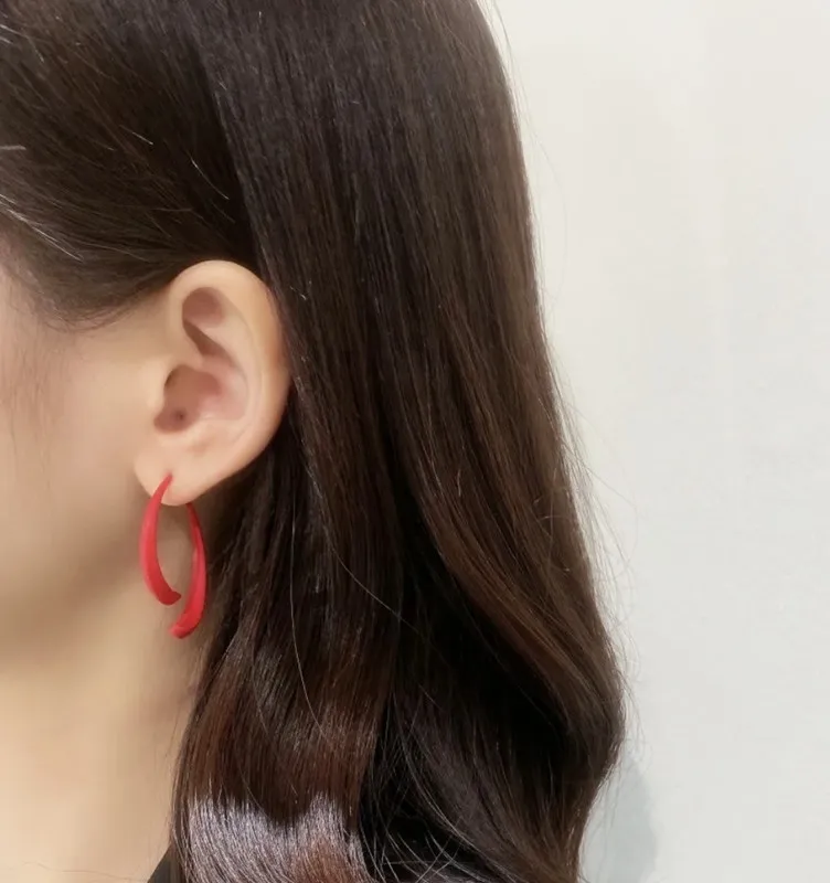 Belle fleur pétales avant et arrière longues boucles d'oreilles pour les femmes Style coréen 2021 nouveaux bijoux à la mode pendientes rouge bleu