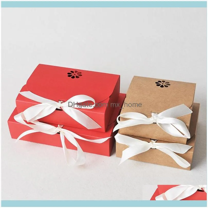 Gift Wrap 20pcs/lot 21.5x14.5x5cm Baking Kraft Paper Carton MoonCake Box Candy Case Biscuits Yolk Crisp Beef Roll Packing Boxes