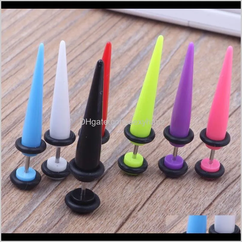 lot 100pcs 7 color neon color cheat ear plugs fake ear taper illusion fake plugs 5mm body jewelry