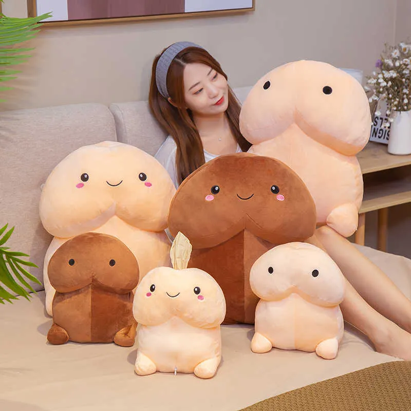 New Lovely Ding Plush Fluffy Pillow Toys Girls Spoof Creative Interesting Kawaii Long Decor Doll Christmas Gift for Friends Q0727