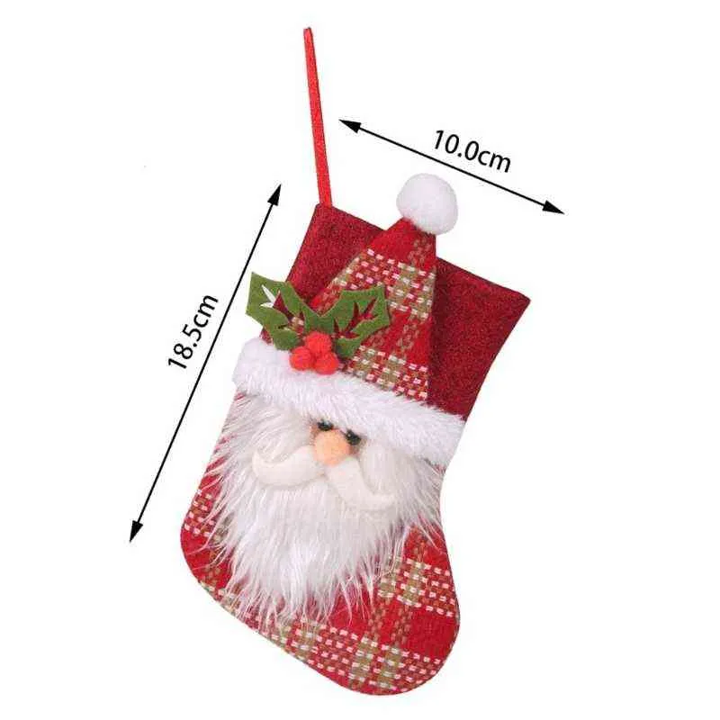 H056 크리스마스 스타킹 3D 그놈 산타 크리스마스 스타킹 벽난로 나무 장식용 가족 휴가 파티 선물 캔디 가방