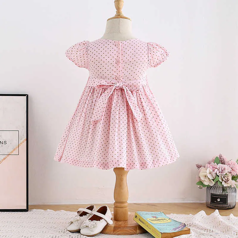 Ni os Vestidos espa oles Ni as Hecho a mano Vestido ahumado Baby Girl Smocking Bordado Ropa Ni o Vestidos Vestido infantil 210615