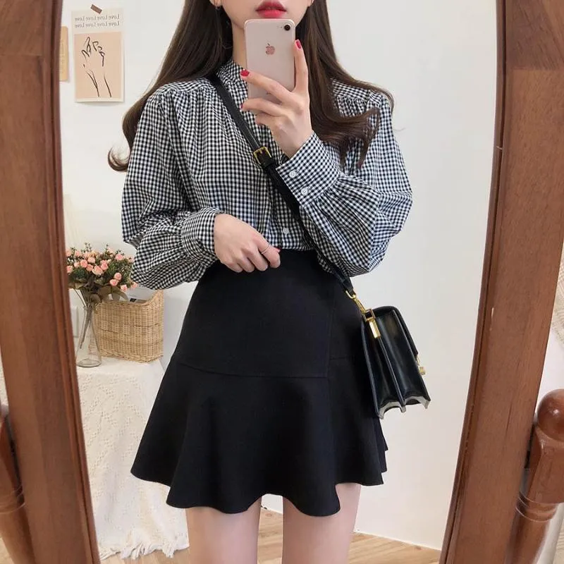 Black skirt korean outlet