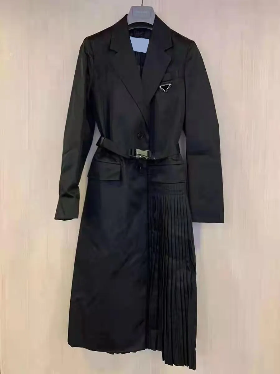 Women Long Jacket Windbraker With Belt Adjust Coat Spring Autumn Jackets Dress Slim Style For Lady Trench Coats With Pockets