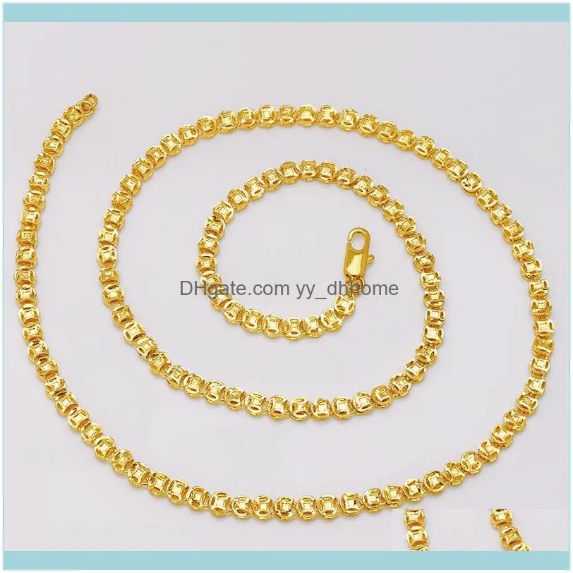 MxGxFam ( 50 Cm X 4 Mm ) Imitate Coins Necklaces For Men Women 24 K Pure Gold Color Fashion Jewelry Nickel Free Chains