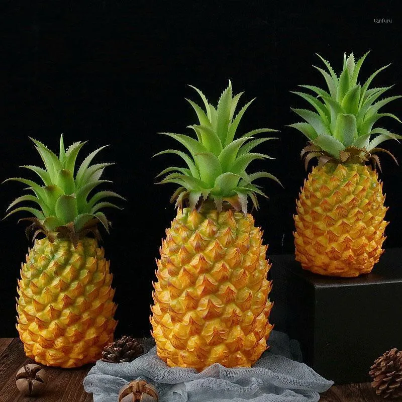Dekorasyon Ekran Yapay Ananas Meyve Modeli Yüksek Simülasyon Sahte Pografi Sahne Süs Partisi