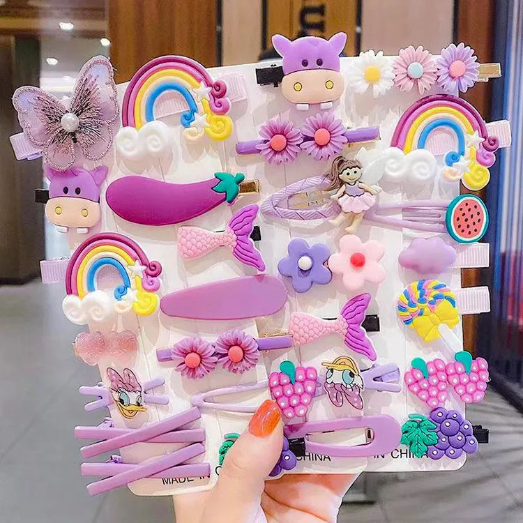 Kinder-Haarnadeln für Mädchen, Korea, niedliche Prinzessin, Blumen, jugendlicher Seitenclip, Pony, 14-teiliges Set mit kleinen Clips