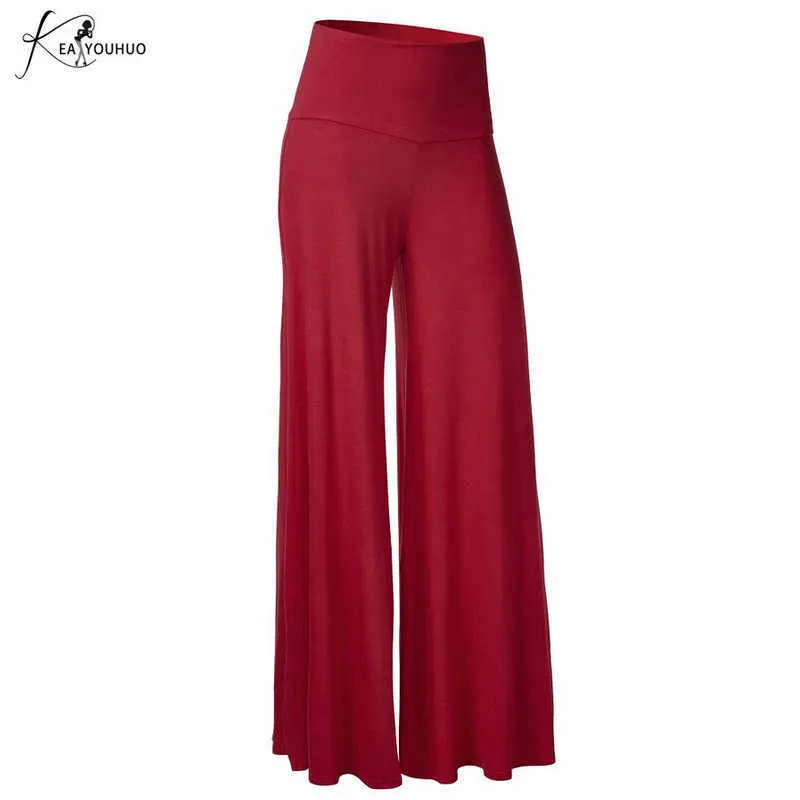 New Autumn Stretch Bell Bottom Pantaloni Donna Flare Pants For Women Plus Size Gamba larga Pantaloni femminili Pantaloni larghi Pantaloni da donna Q0801