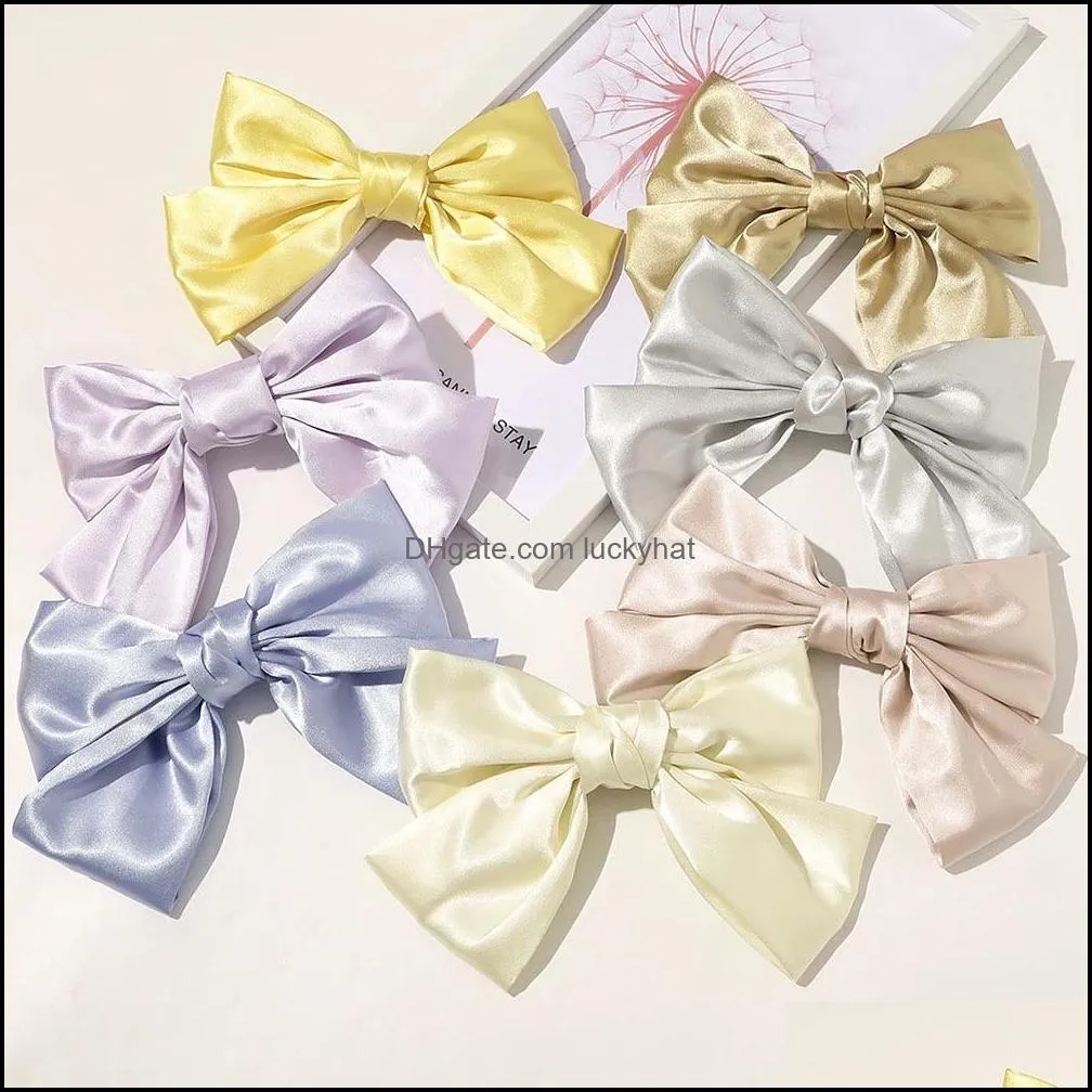 Hair Bow Ties Hair Clips For Women Satin Butterfly Bow Hairgrips Girl Bowknot Hair Accessories For Ladies