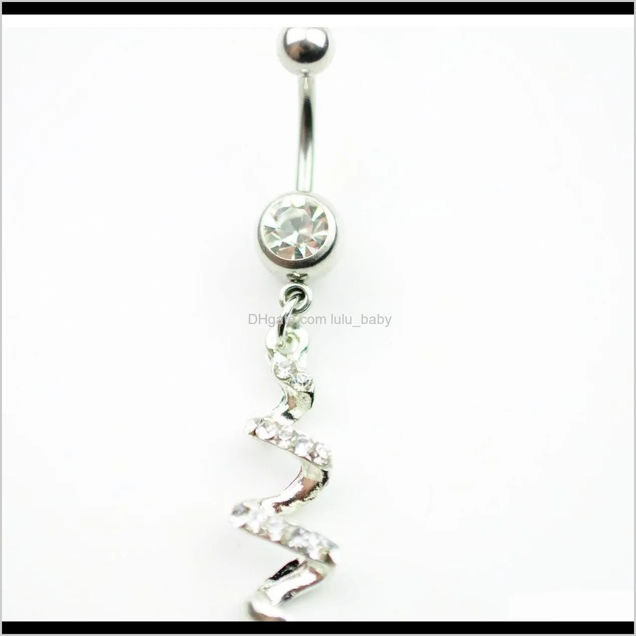 d0013-1 ( 2 ) piercing body jewelry new style navel belly ring clear & pink colors stone drop shipping i9ioo