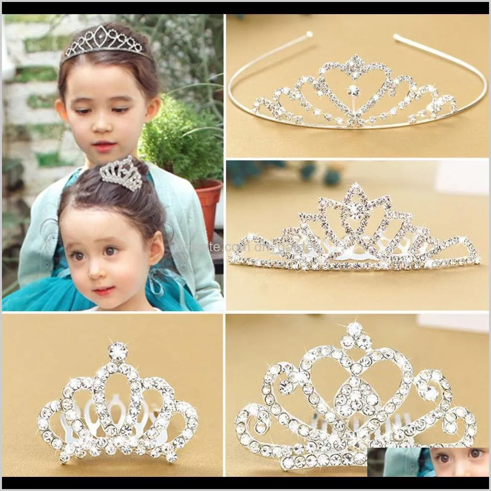 Children`s diamond hairband lovely princess accessories hair comb baby crown little girl hairpin headdress