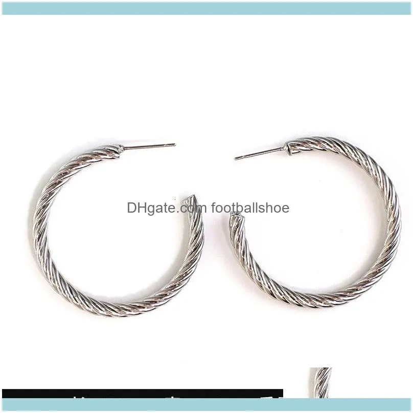 C-shaped 2021 new simple metal Circle Fashion silver needle exaggerated irregular Earrings
