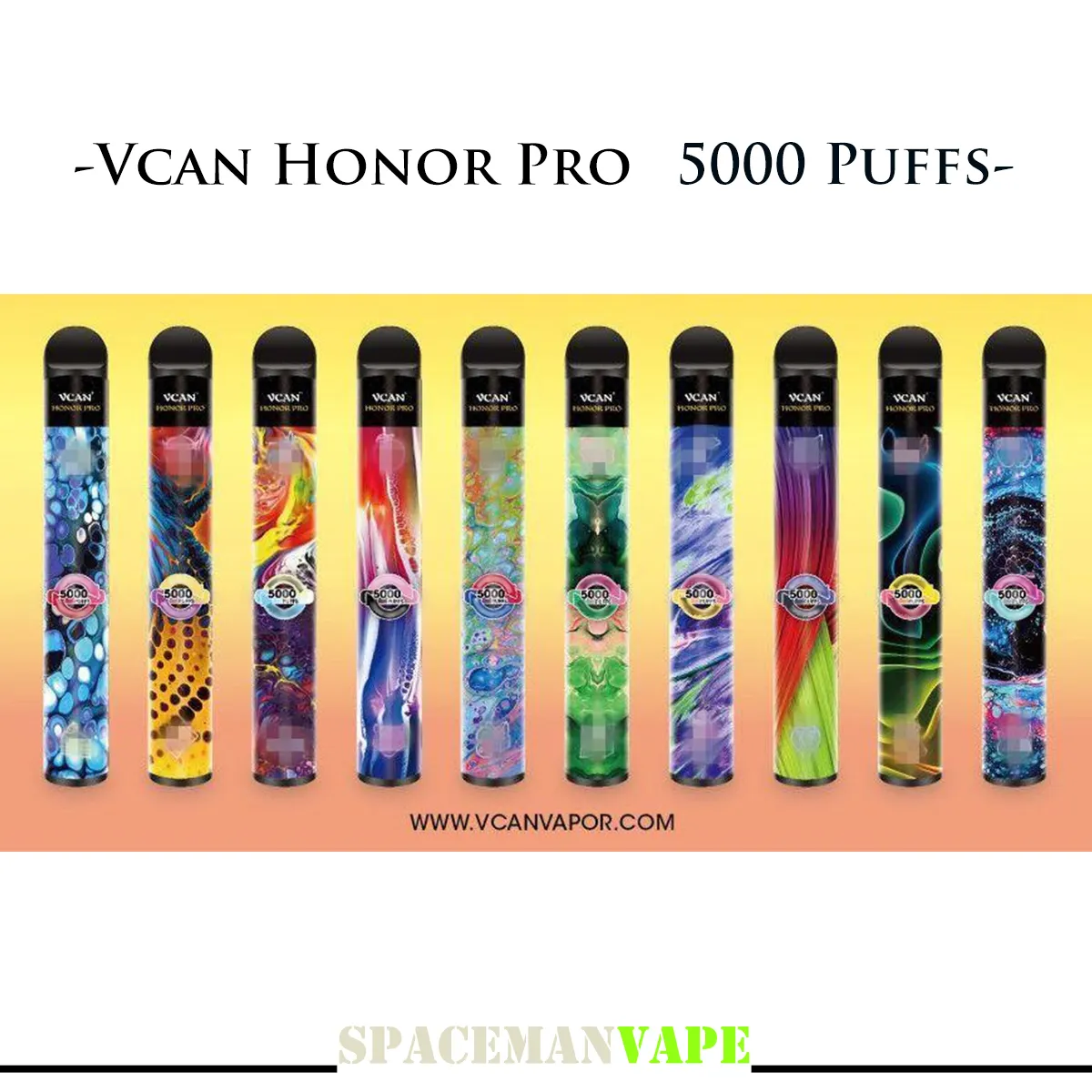 Authentische VCAN-Ehre PRO 5000 Puffs Einweg-Vape-Pen E-Zigaretten-Kit 2 in 1 wiederaufladbare Batterie 12ml Vorgefüllt 6% 10 Optionen sind verfügbar Vs Aokit Zozo Vaphen ...