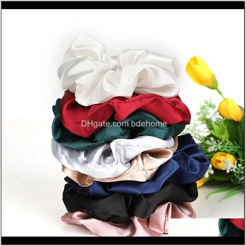 large solid color satin scrunchies fashionable hair accessories elastic hair scrunchies bulk in colors velvet hair scrunchies