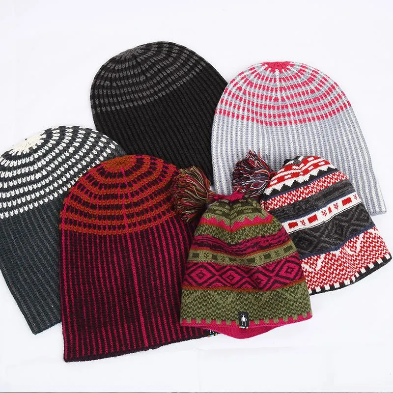 Berets 2021 Fall Winter Unisex Merino Wool Beanie Men Women 91% Ribbed Cuff Knit Hat Thermal Cap Outdoor