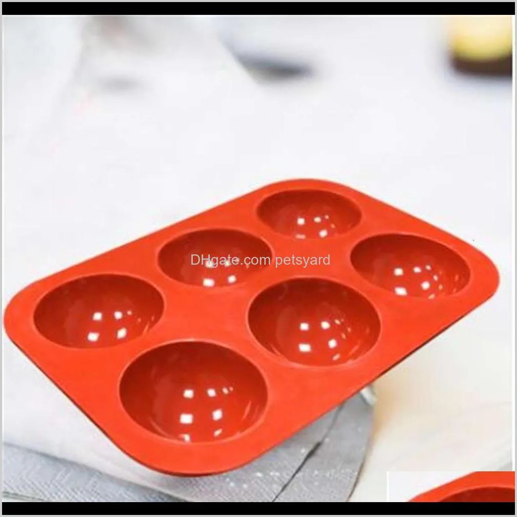 10 colors semi sphere mould 6 holes half ball sphere chocolate silicone mold round cake baking moulds for dessert diy jelly dome