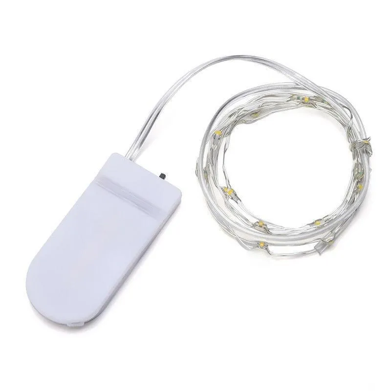 LED -strängljus 1m 2m 3m kopparskivtrådbelysning Batterisemester Fairy String Light Multi Colors for Christmas Wedding Party