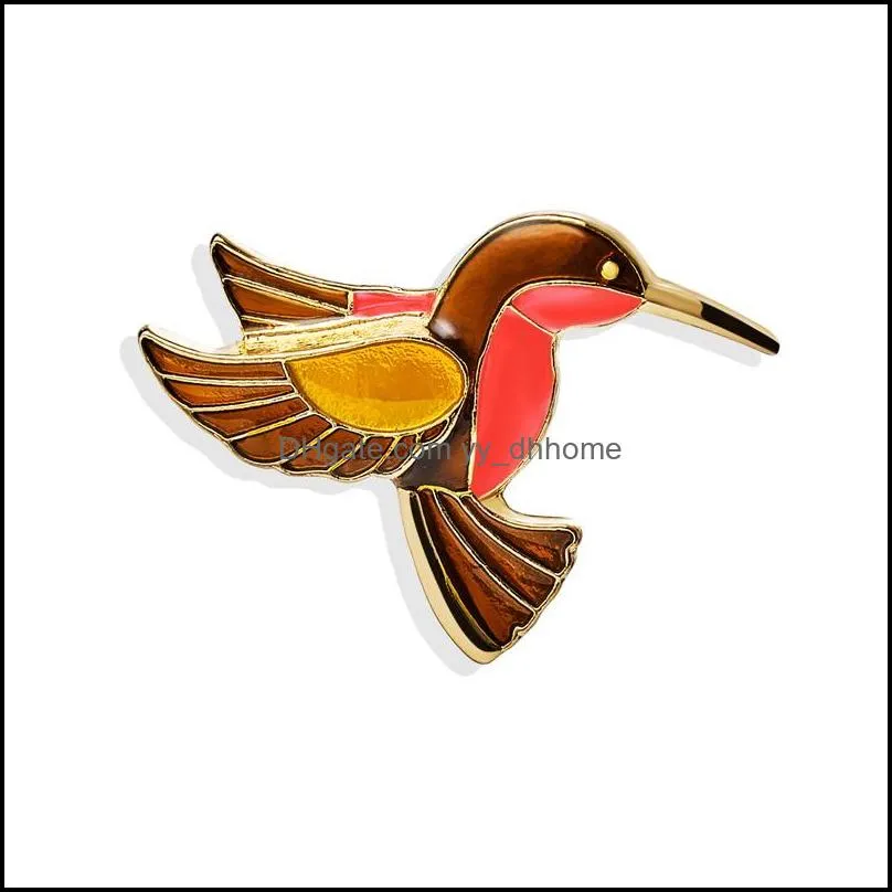 Pins, Brooches SHUANGR Classical Fashion Suits Sweater Accessories Cute Cartoon Enamel Birds Woodpecker Brooch Pins For Women Men