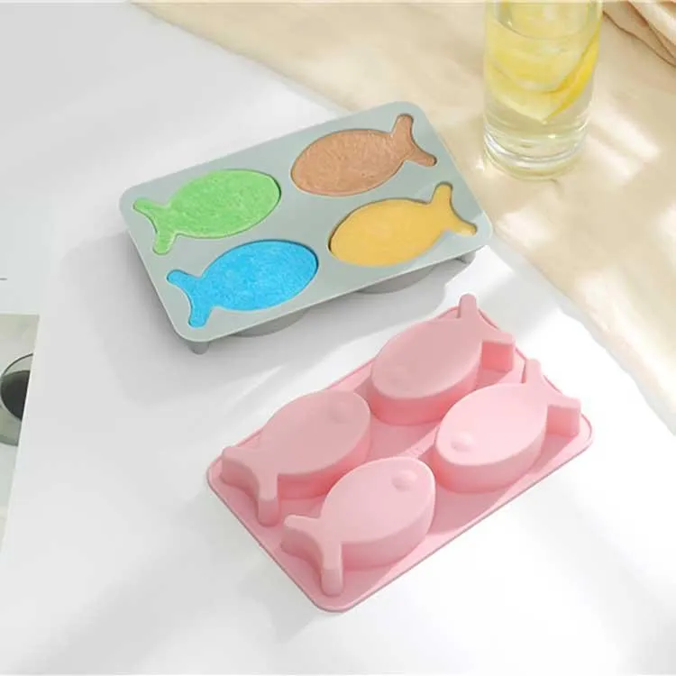Cakes Tools Silica Gel Rice Cake Baking Mold 4 With Lovely Fish Hand Soap Chocolate Mold Ice Box