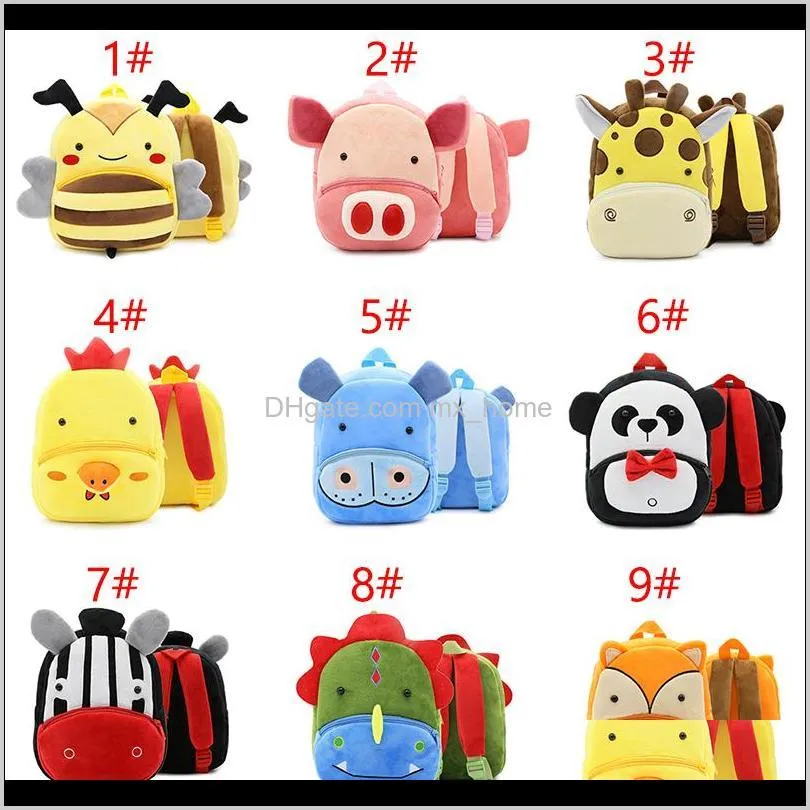 kids plush animal backpacks dinosaur puppy panda moneky unicorn bear elephant giraffe 30 designs zoo 3d shoulders backpack kindergarten