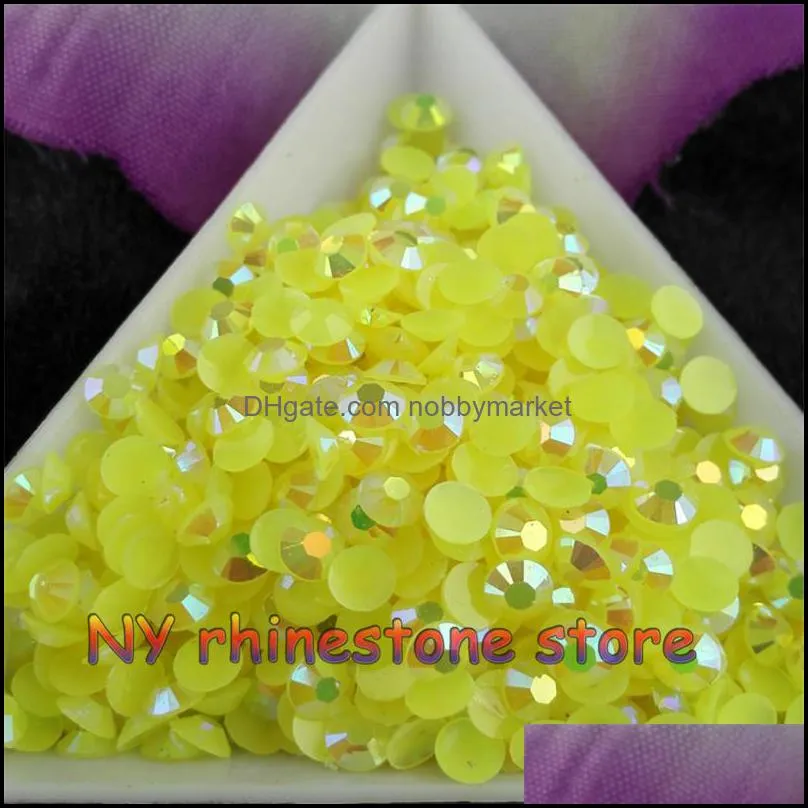 5000pcs/bag SS16 4mm 10 Color Jelly AB Resin Crystal Rhinestones FlatBack Super Glitter Nail Art Strass Wedding Decoration Beads Non