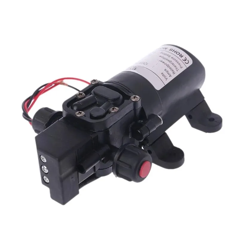 DC 12V 130PSI 6L / min de água de alta pressão diafragma auto priming bomba 70W proteção térmica de proteção térmica