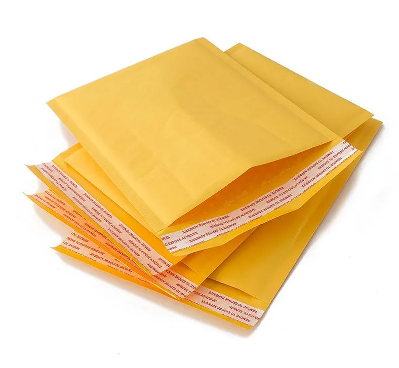 sacs de courrier grande taille jaune haute qualité kraft épais enveloppes à bulles enveloppes rembourrées sacs gonflables emballage