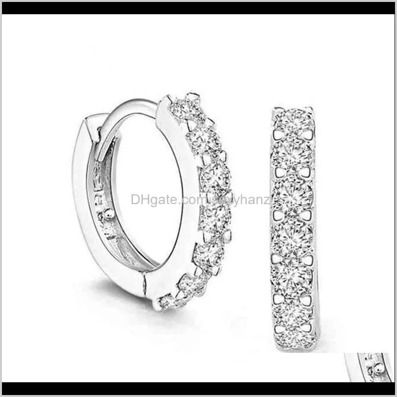 925 sterling silver small hoop earrings with zircon fashion jewelry engagement gift for women good quality 41 t2