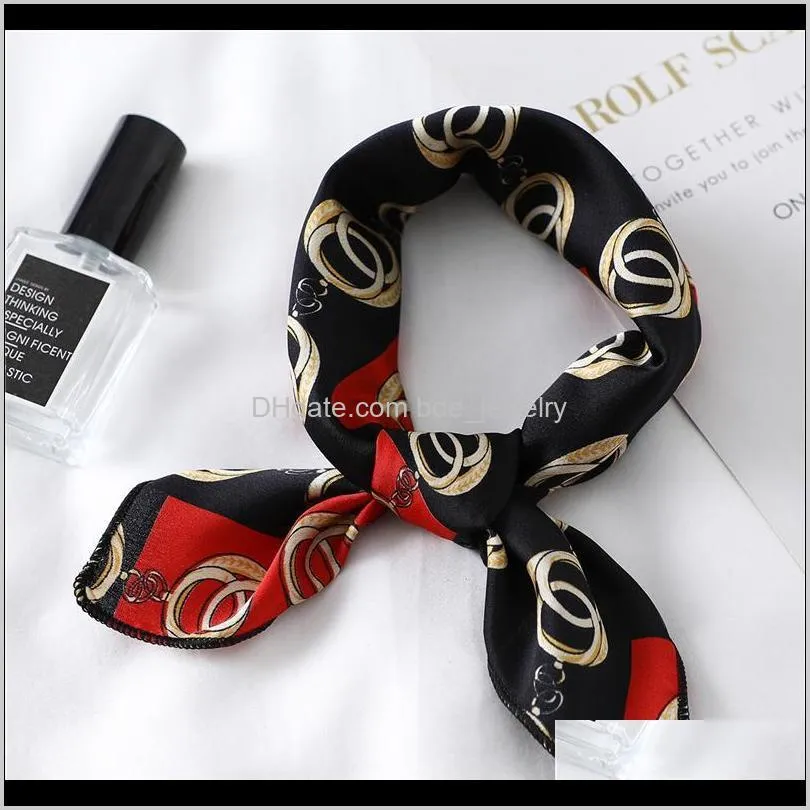 square silk scarf women fashion print small neck scarfs office lady hair band foulard hand kerchief female bandana shaw