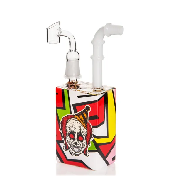 Juice Box Oil Rig Bägare DAB Rigger Hookahs Glas Vatten Bongs Rökning Rör Dabber Cigarette Tillbehör med 14mm led