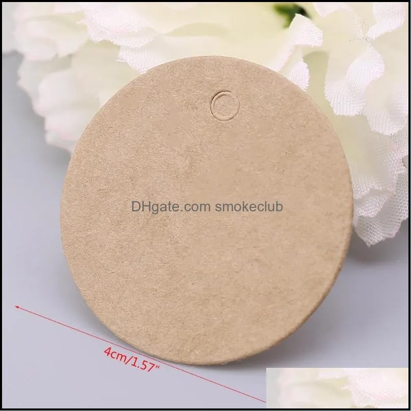 Greeting Cards 100pcs Blank Kraft Paper Hang Tags Wedding Party Favor Label Price Gift Card 4cm