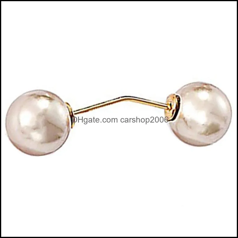 Pins, Brooches Trendy Causal Simulated-pearl Brooch Women Lapel Anti-Glare Safety One Word Pin
