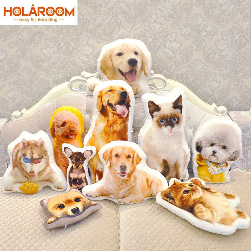 Cute Puppy Plush Cushions Solid Color Cushion Puppy Shape Comfortable Pillow Creative Cushion Personality Can Customize Style 210716