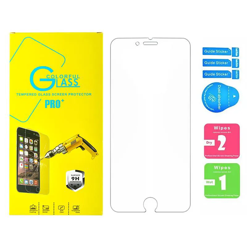 Protezioni dello schermo del telefono per iPhone XS MAX XR X 7 8 6 Plus 5S 2,5D Protettore di pellicola in vetro temperato Samsung Galaxy S6