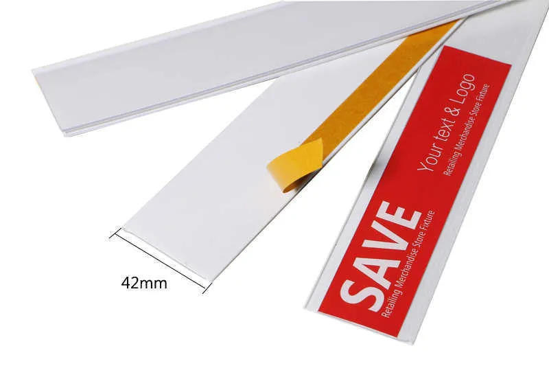 Shelf talker data strip 4.2* 120cm red blue yellow green flat adhesive label holder strip price ticket sign clip