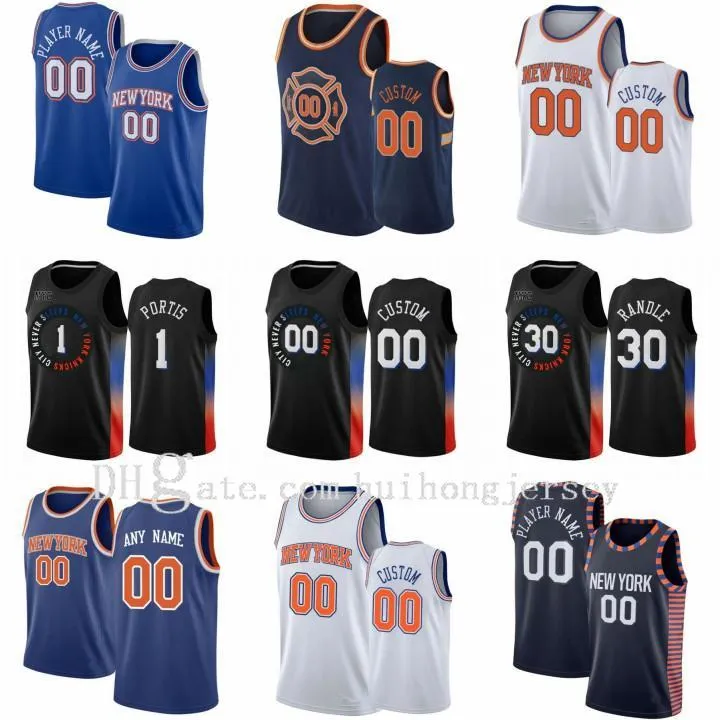 2022 New Jersey Custom Obi 1Toppin Julius 30 RandleRJ 9 Barrett Mitchell 23 Robinson Derrick New YorkKnicks Mens Rose Immanuel 5 Quickley Elfrid 6 Payto